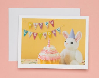 Cute Bunny Rabbit Birthday Card For a Friend