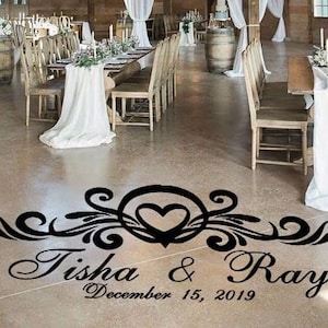 Decal for Dance Floor – Wedding and Bday Dance Floor Decal – Custom Wall Wedding Decoration - Monogram Decal- Wedding Décor