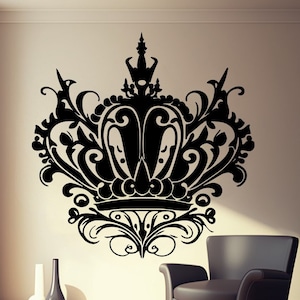 Crown Decor Vinyl Decals - Elegant and Versatile Stickers for Walls and Furniture - Perfect for Royal-Inspired Décor, Bedrooms and Nurseries
