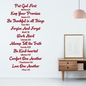 Bible Verse Family Rules Vinyl Wall Decal: Scripture Home Decor