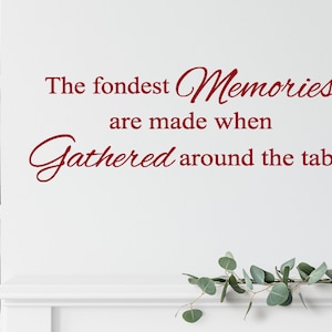 Wall Vinyl Decal Home Decor - Art Sticker The Fondest Memories are Made When Gathered Around The Table Dining Room Kitchen Eating