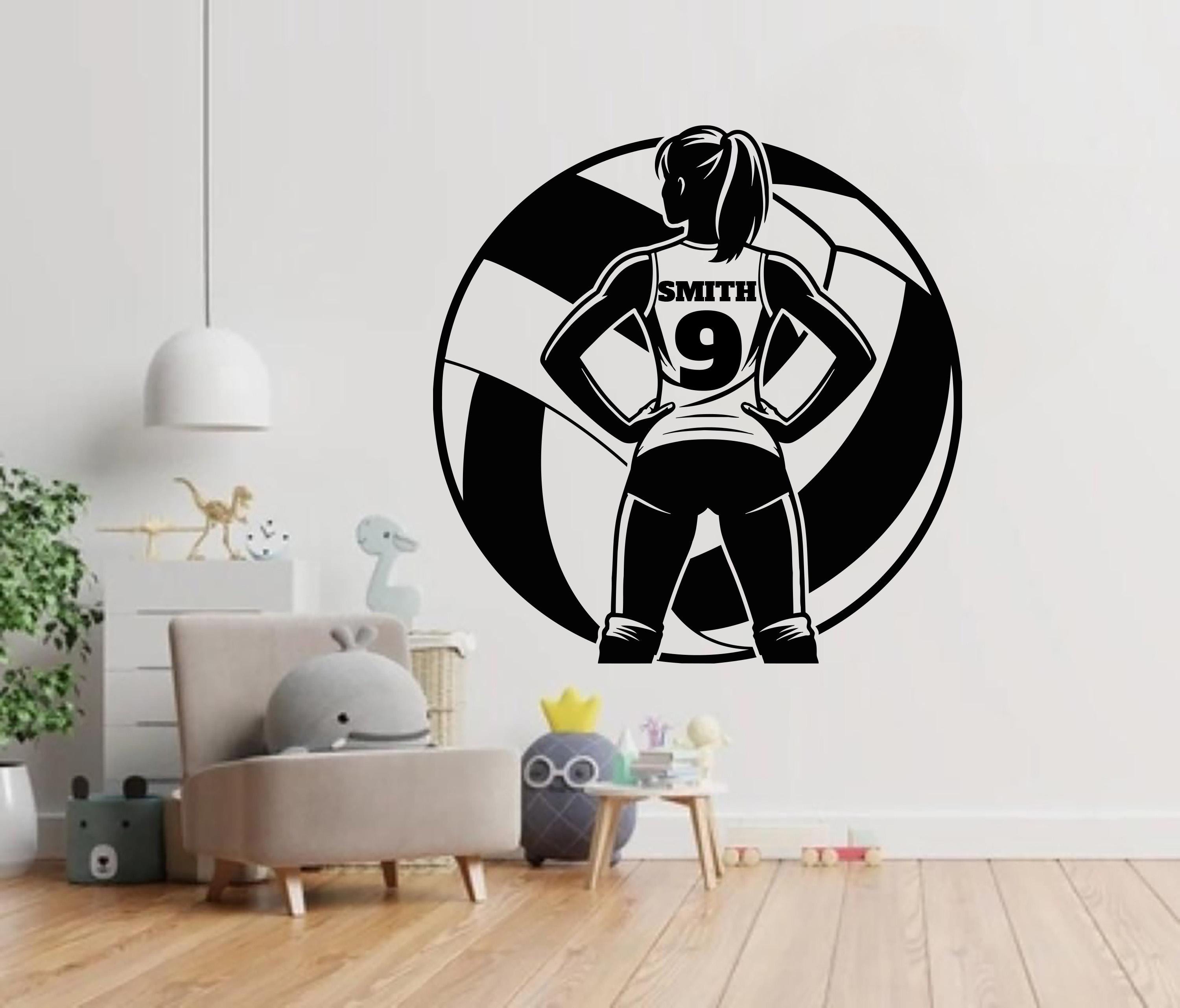 Personalized Volleyball Player Vinyl Wall Decal: Custom Name & Number ...