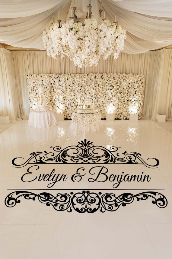 Custom Wedding Dance Floor Decal: Personalized Monogram Vinyl Sticker