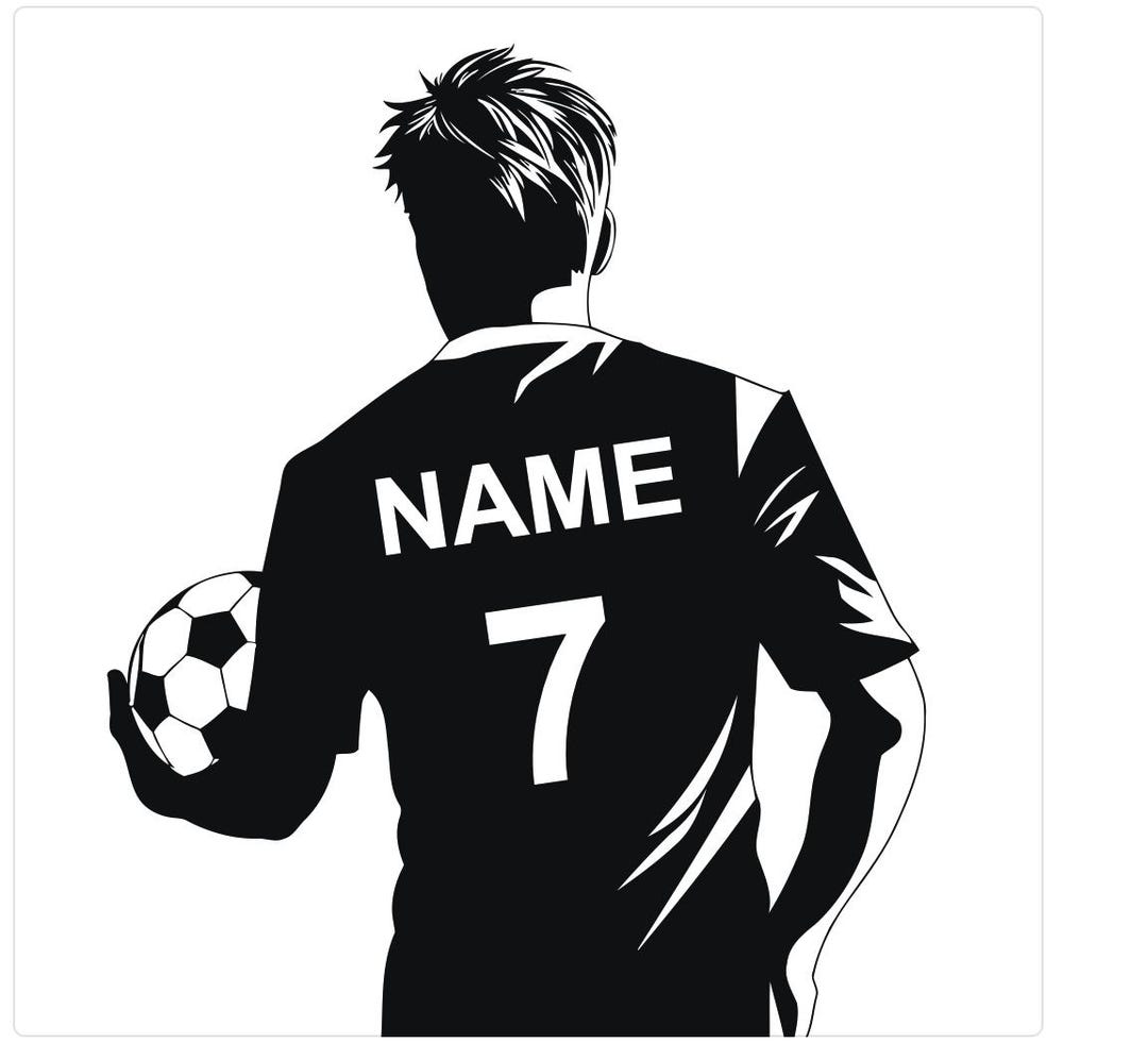 Personalized Soccer Player Vinyl Decal: Custom Name & Number Wall Art ...