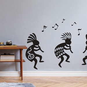 Wall Vinyl Decal Kokopelli Music Sticker Tribe Ethnic People Celebrate Art Decal Home Decor