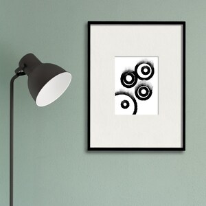 Black and white circle printable wall art abstract wall | Etsy