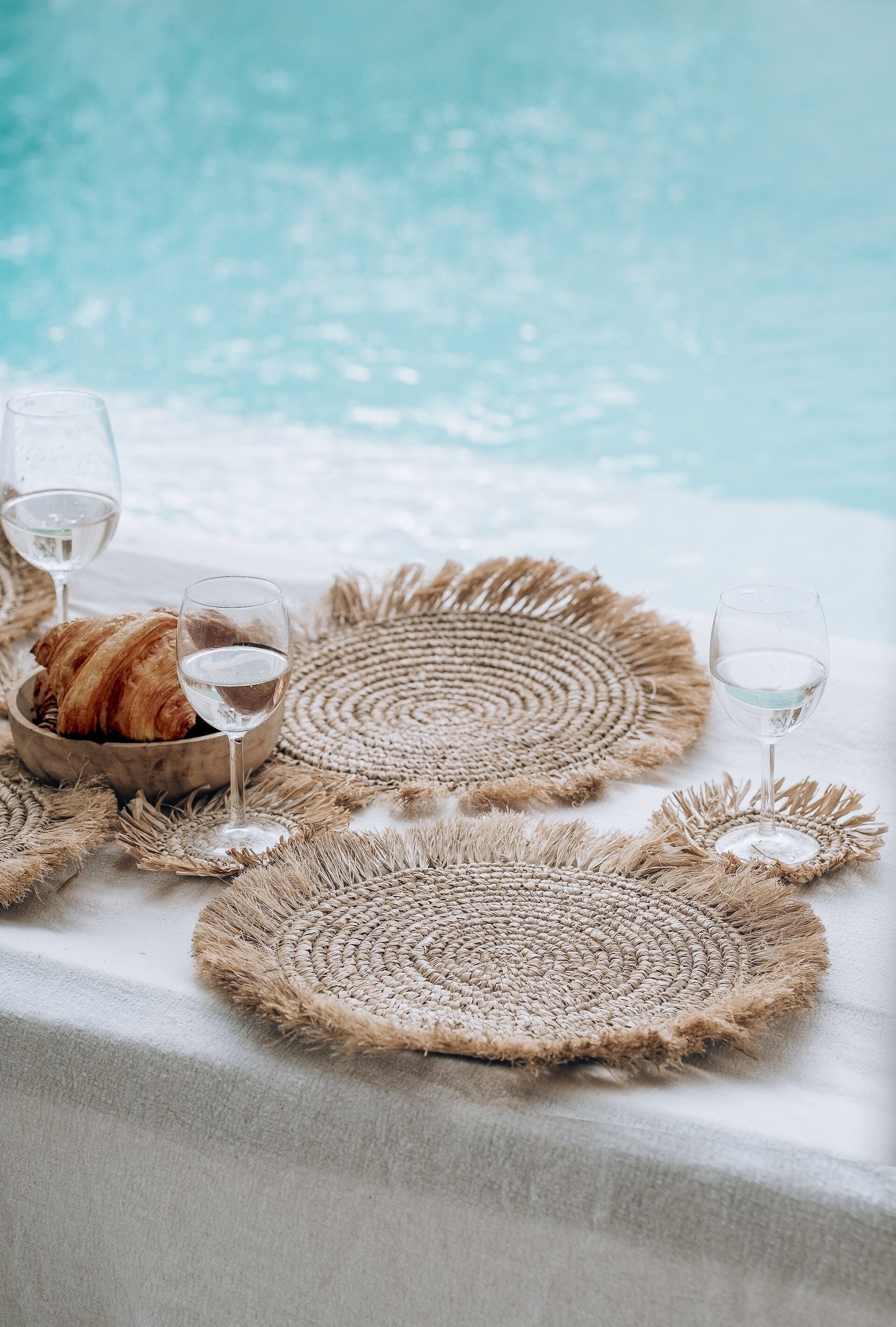 Raffia Coasters | Ensemble de 4