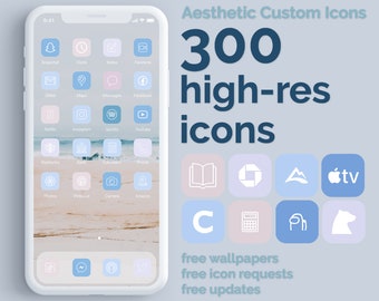 Beach Pastel App Icons | 300 iOS 14 Themed App Covers (Digital Download)