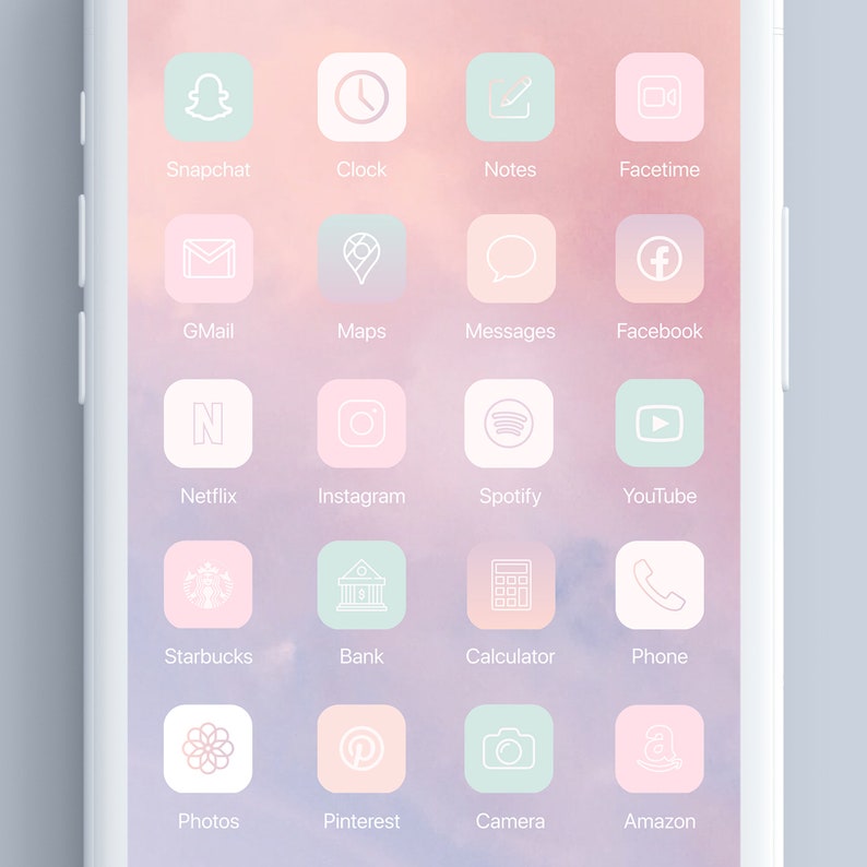 Cotton Candy Pastels 300 Aesthetic Custom App icons pack ...