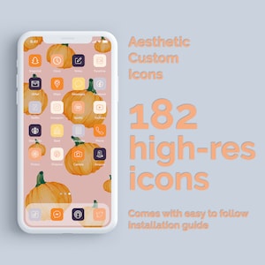 Pumpkin Patch  | 182 Aesthetic Custom App icons pack | iPhone iOS 14 | Free updates | Minimal App Covers iOS Icon Pack | Thanksgiving