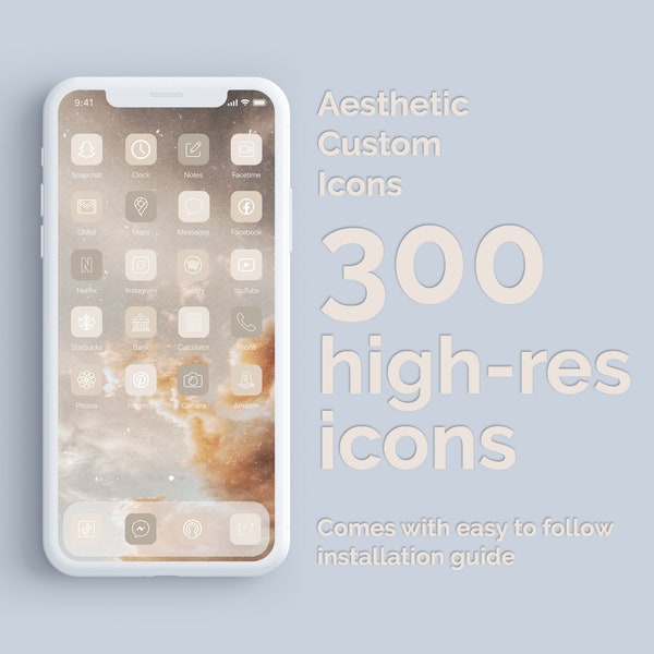 Neutral Tone  | 300 Aesthetic Custom App icons pack | iPhone iOS 14 | Free updates | Minimal App Covers | Boho Lifestyle Trend | Natural