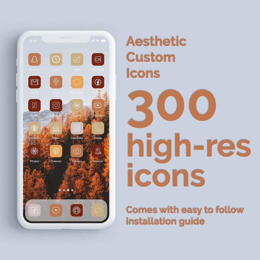 Fall Aesthetic | 300 Aesthetic Custom App Icons Pack | iPhone Ios 14 ...