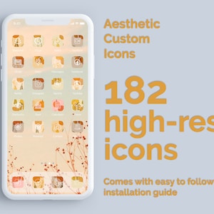 Fall Boho  | 182 Aesthetic Custom App icons pack | iPhone iOS 14 | Free updates | Minimal App Covers iOS Icon Pack | App Shortcuts
