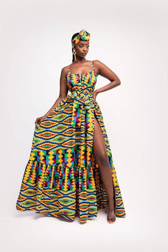 Kente Prom Dress African Prom Dress African Party Dress Etsy