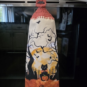 Torchon de cuisine à suspendre, décoration de serviette au crochet, Halloween, cadeaux pour la maison