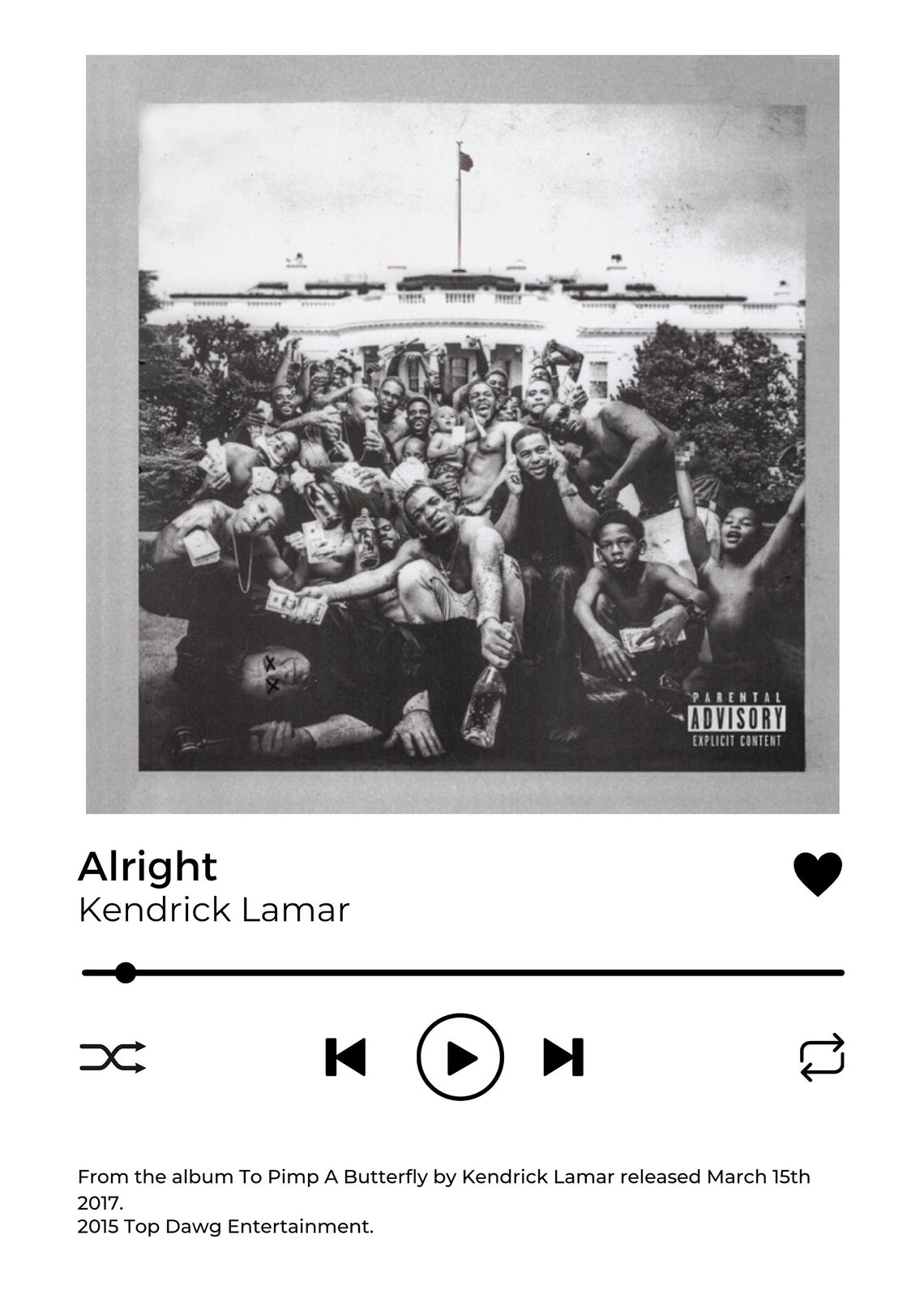 Kendrick Lamar Alright Song Spotify Cover Poster Print Etsy