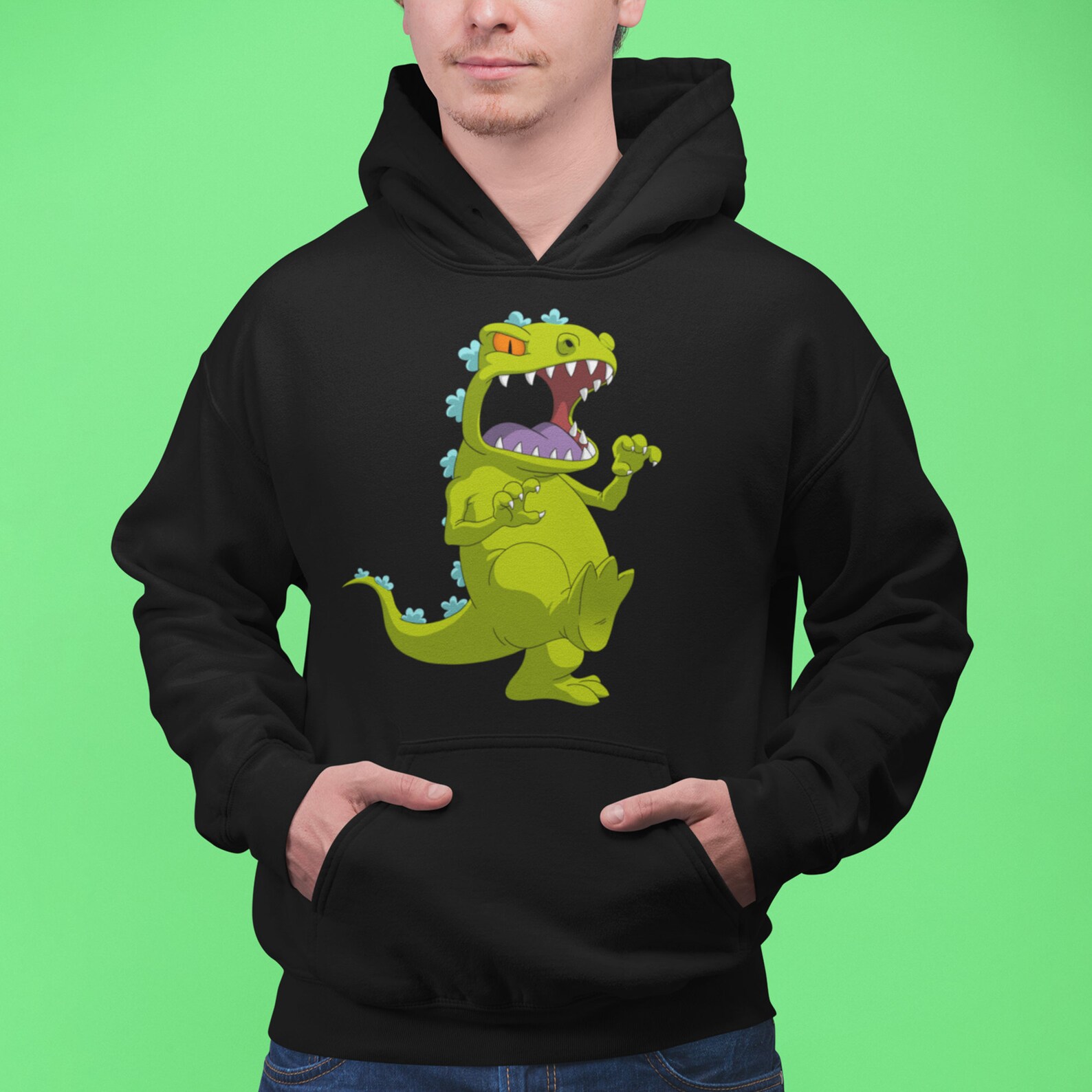 Reptar Rugrats pose suéter de sudadera con capucha Etsy