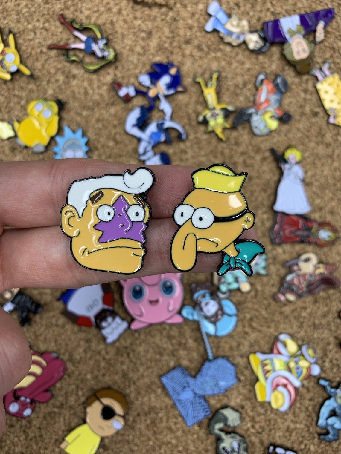 Mermaid Man and Barnacle Boy Spongebob Two Pack Custom Enamel | Etsy