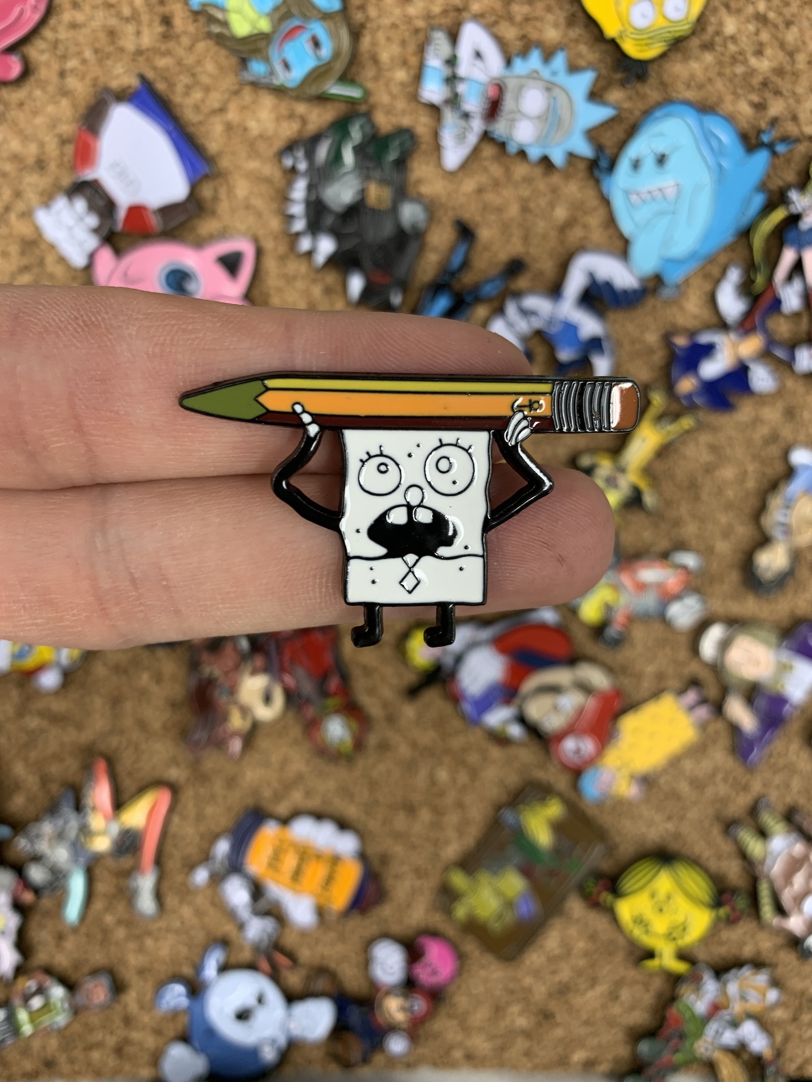 Spongebob Pencil Custom Enamel Pin Pin Badges Retro Vintage | Etsy
