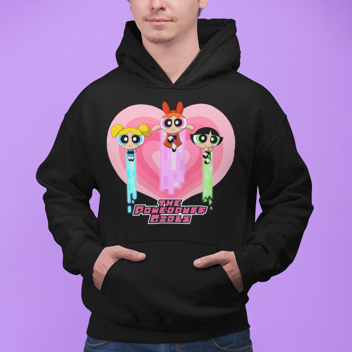Powerpuff Girls Heart Emblem Custom Hoodie Sweater Unisex Mens Etsy UK