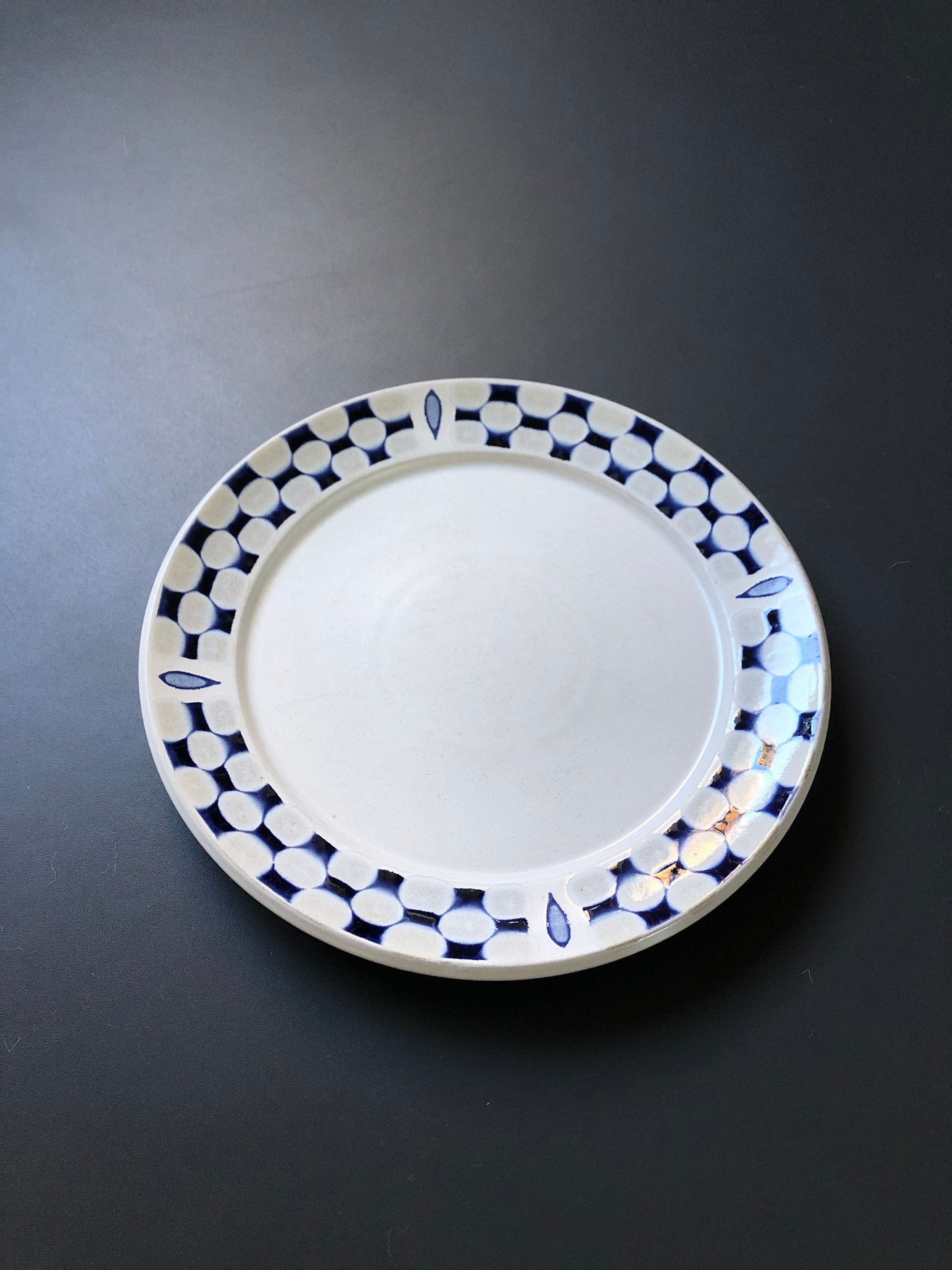 Rare Denby Dinner Plate Blue Lace Pattern Stoneware Etsy