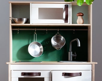 Set di 3 maniglie in pelle Ikea Duktig/3 maniglie in pelle per la cucina da gioco Ikea Duktig