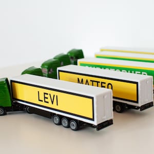 Personalized toy truck with child name