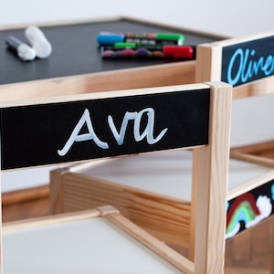 Chalkboard labels for ikea latt chairs, ikea latt table chalkboard sticker, personalize ikea latt chairs, personalized sticker for ikea latt