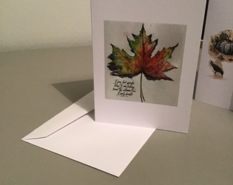 Autumn leaf greeting card