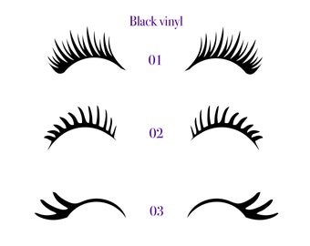 Vinyl eyelashes for figures