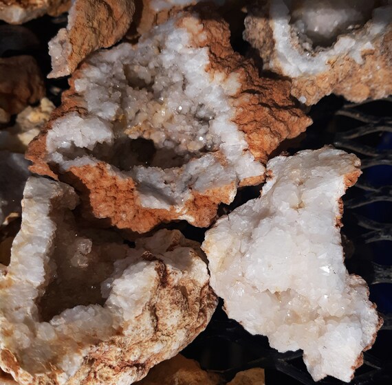 Crystal quartz geodes. Real Tennessee Crystal quartz geodes Etsy