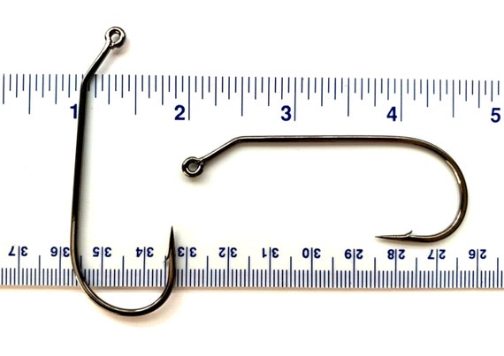 100 or 1000 Gerry's Tackle 32886 2X Strength Black Nickel 30 Degree Round  Bend Jig Hooks All Sizes 
