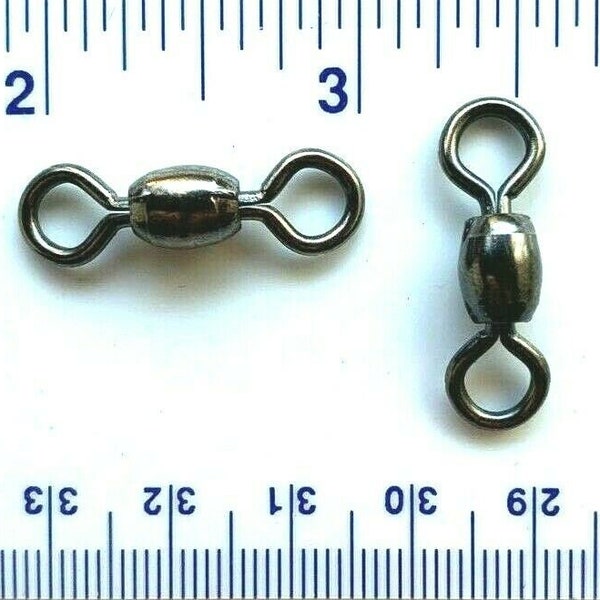 100 or 1000 GT Super Strong Black Nickel Crane Swivels - all sizes