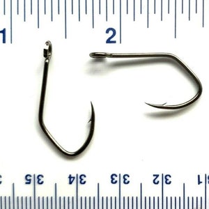 100 or 1000 Matzuo Black Chrome Sickle Open Eye Siwash Fish Hooks - all sizes