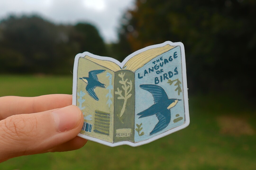 Vinyl Sticker Book Cover of Language of the Birds. Cute Etsy