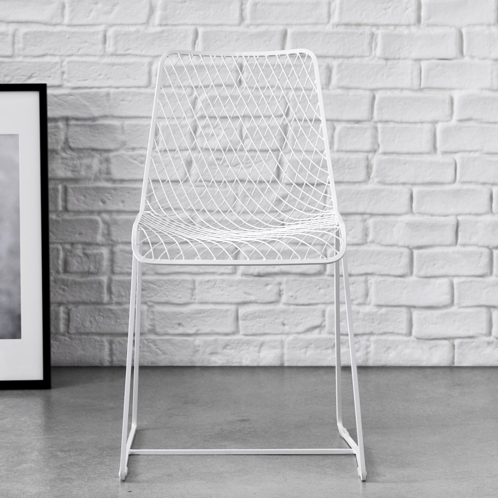 White Metal Dining Chair Mesh Wire Desk Chair Modern Accent Etsy