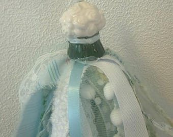 Adorno de borla para ramo de novia, salero reutilizado, decoración colgante de tela vintage