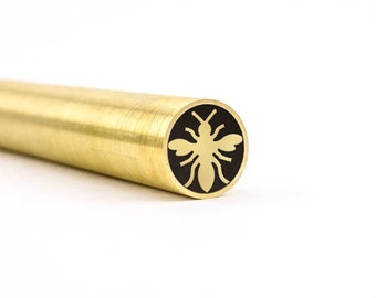 Mosaic Knife Pin - BEE - 5/16in - 3/8in - Brass - Stainless Steel - Carbon Fiber - Epoxy - Knife Blank and Supplies