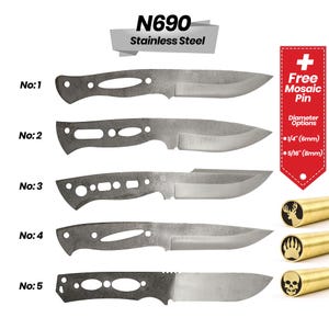 Premium N690 Stainless Blade Blank | Ideal for Hunting, Outdoor & Survival Knife Making (Collection - 2)
