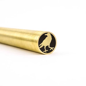 Mosaic Knife Pin - CROW - 1/4in - 5/16in - 3/8in - Brass - Stainless Steel - Carbon Fiber - Epoxy - Knife Blank and Supplies