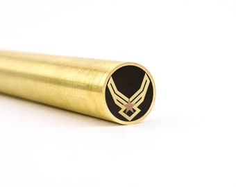 Mosaic Knife Pin - U.S. AIR FORCE   5/16in - 3/8in - Brass - Stainless Steel - Carbon Fiber - Epoxy - Knife Blank and Supplies