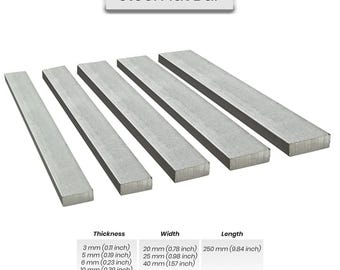 Barra plana de acero - Cuchillos, manualidades, proyectos de bricolaje - Tamaños personalizados