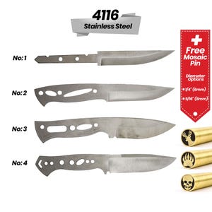 Premium 4116 Stainless Blade Blank | Ideal for Hunting, Outdoor & Survival Knife Making (Collection - 2)