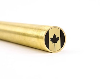 Mosaic Knife Pin - CANADIAN FLAG - 1/4in - 5/16in - 3/8in - Brass - Stainless Steel - Carbon Fiber - Epoxy - Knife Blank and Supplies