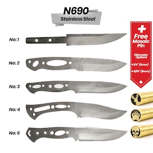 Premium N690 Stainless Blade Blank | Ideal for Hunting, Outdoor & Survival Knife Making (Collection - 1)