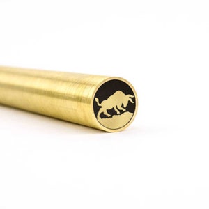 Mosaic Knife Pin - SPANISH BULL - 5/16in - 3/8in - Brass - Stainless Steel - Carbon Fiber - Epoxy - Knife Blank and Supplies