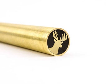 Mosaic Knife Pin - DEER-3  - 1/4in - 5/16in - 3/8in - Brass - Stainless Steel - Carbon Fiber - Epoxy - Knife Blank and Supplies