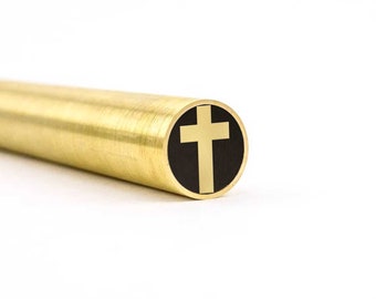 Mosaic Knife Pin - CROSS - 3/16in - 1/4in - 5/16in - 3/8in - Brass - Stainless Steel - Carbon Fiber - Epoxy - Knife Blank and Supplies
