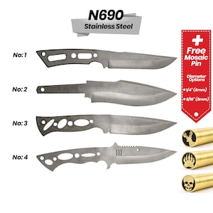 Premium N690 Stainless Blade Blank | Ideal for Hunting, Outdoor & Survival Knife Making (Collection - 4)