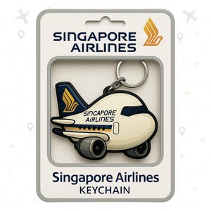 Brelok do kluczy Singapore Airlines Samolot Uroczy samolot z kreskówkową grafiką Prezent dla miłośników podróży, fanów lotnictwa, częstych podróżnych, kolekcjonerów linii lotniczych